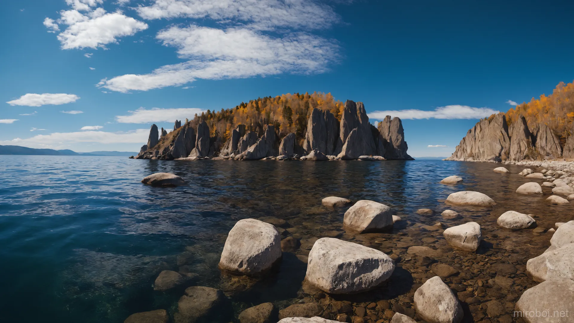 Striking Rock Formations at Lake Baikal