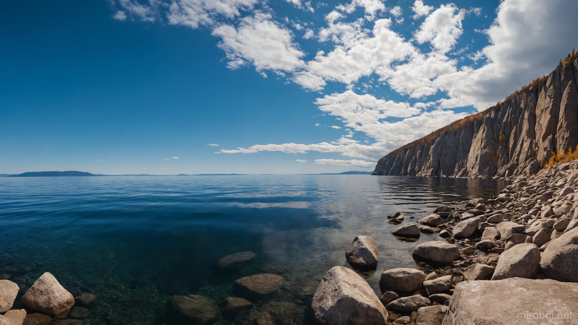 Panoramic View of Lake Baikal Cliffs