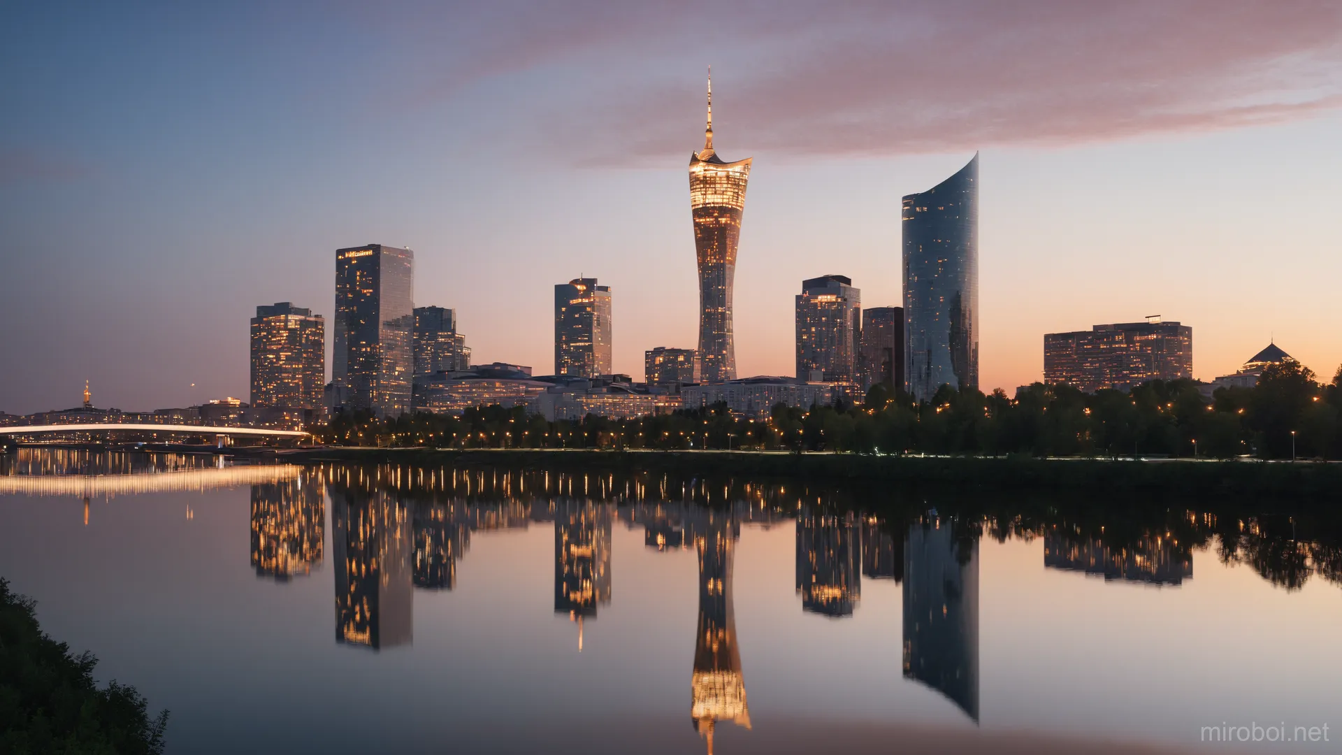 Yekaterinburg Skyline in Gentle Sunset